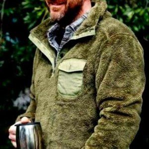 Men 3-Button Solid Berber fleece W/ Lapel Collar